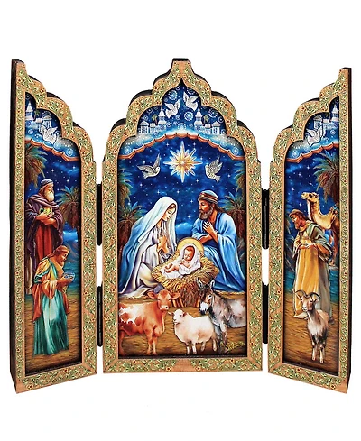 Designocracy Christmas Story Wood Tabletop Triptych