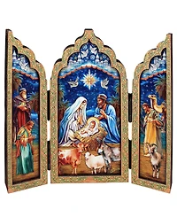 Designocracy Christmas Story Wood Tabletop Triptych