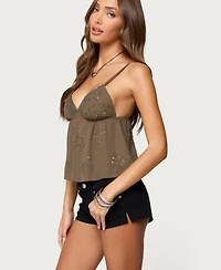Edikted Women's Raia Beaded Babydoll Top