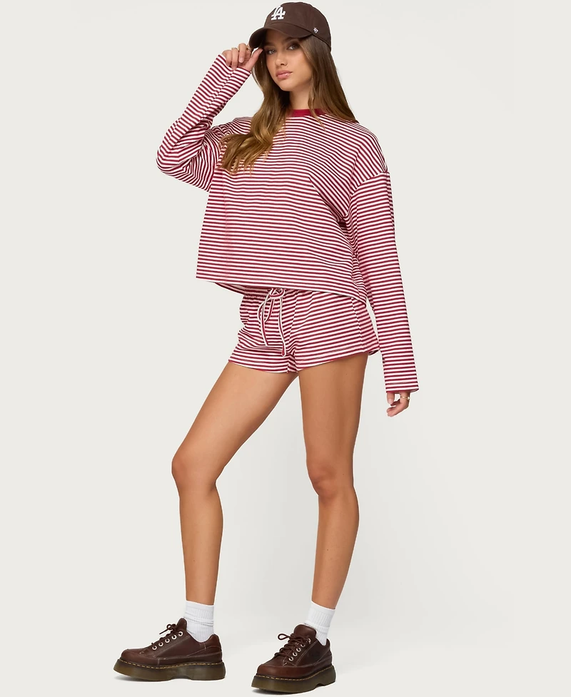Edikted Women's Jaine Striped Drawstring Shorts