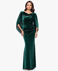 B&A By Betsy and Adam Petite Long Drape Back Dress