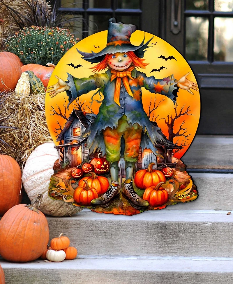 Designocracy Scarecrow Holiday Door Decor