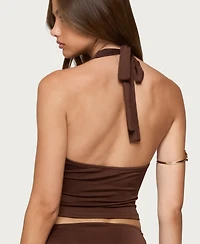 Edikted Women's Isaiah Abstract Ring Halter Top