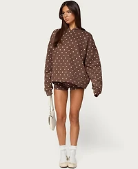 Edikted Womens Chelsie Polka Dot Foldover Shorts