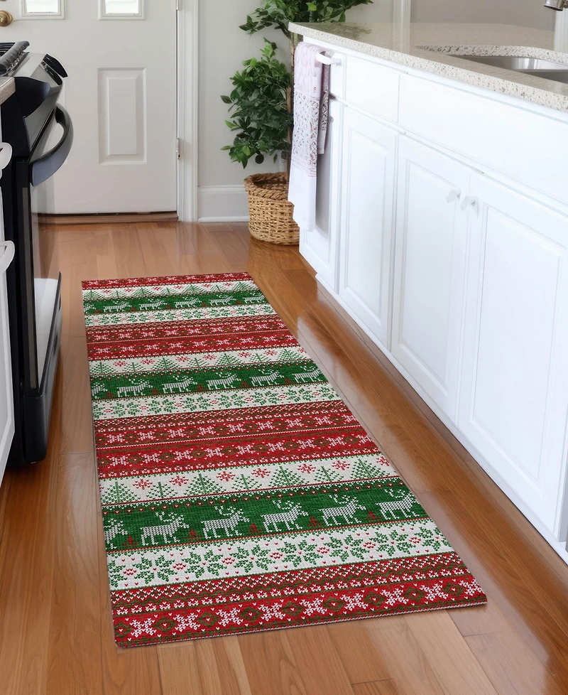 Addison Holiday Washable Indoor/Outdoor ACN1818 2'3"x7'6" Runner Area Rug