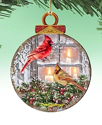 Designocracy House Birds Christmas Wood Ornament