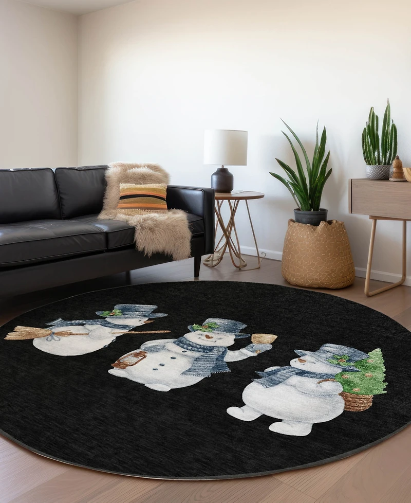 Addison Holiday Washable Indoor/Outdoor ACN1826 8'x8' Round Area Rug