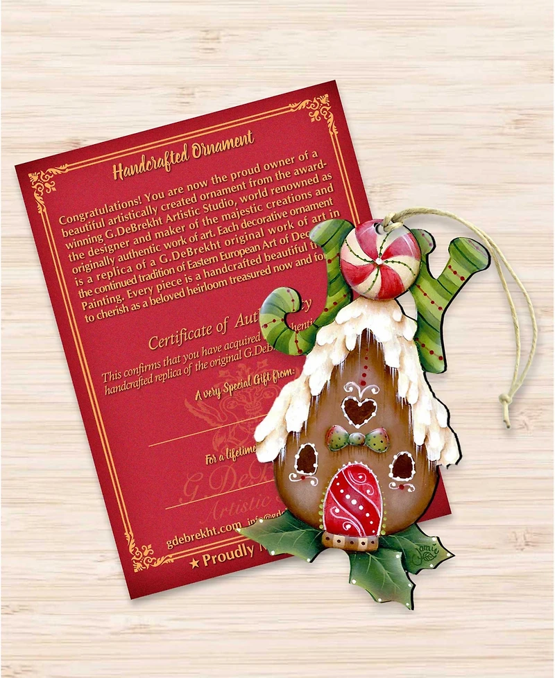 Designocracy Joy Gingerbread House Holiday Ornament