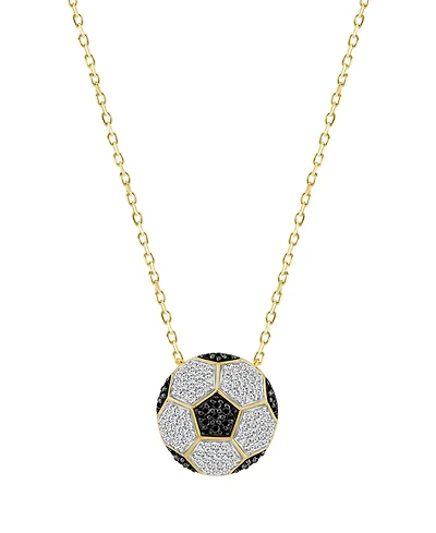 Macy's White Diamond (1/5 ct. t.w.) & Black Diamond (1/10 ct. t.w) Necklace in 10K Yellow Gold