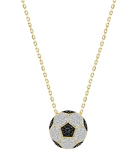 Macy's White Diamond (1/5 ct. t.w.) & Black Diamond (1/10 ct. t.w) Necklace in 10K Yellow Gold