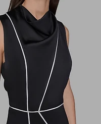 Karl Lagerfeld Paris Women's Mock Neck Midi Dress