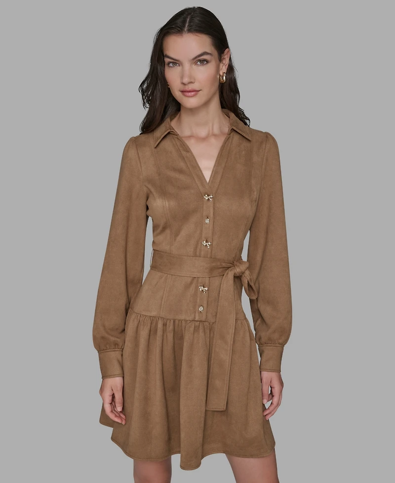 Karl Lagerfeld Paris Women's Collared Shirt Dress
