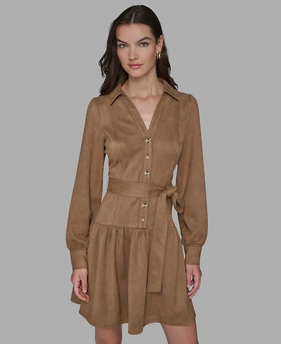Karl Lagerfeld Paris Women's Collared Shirt Dress