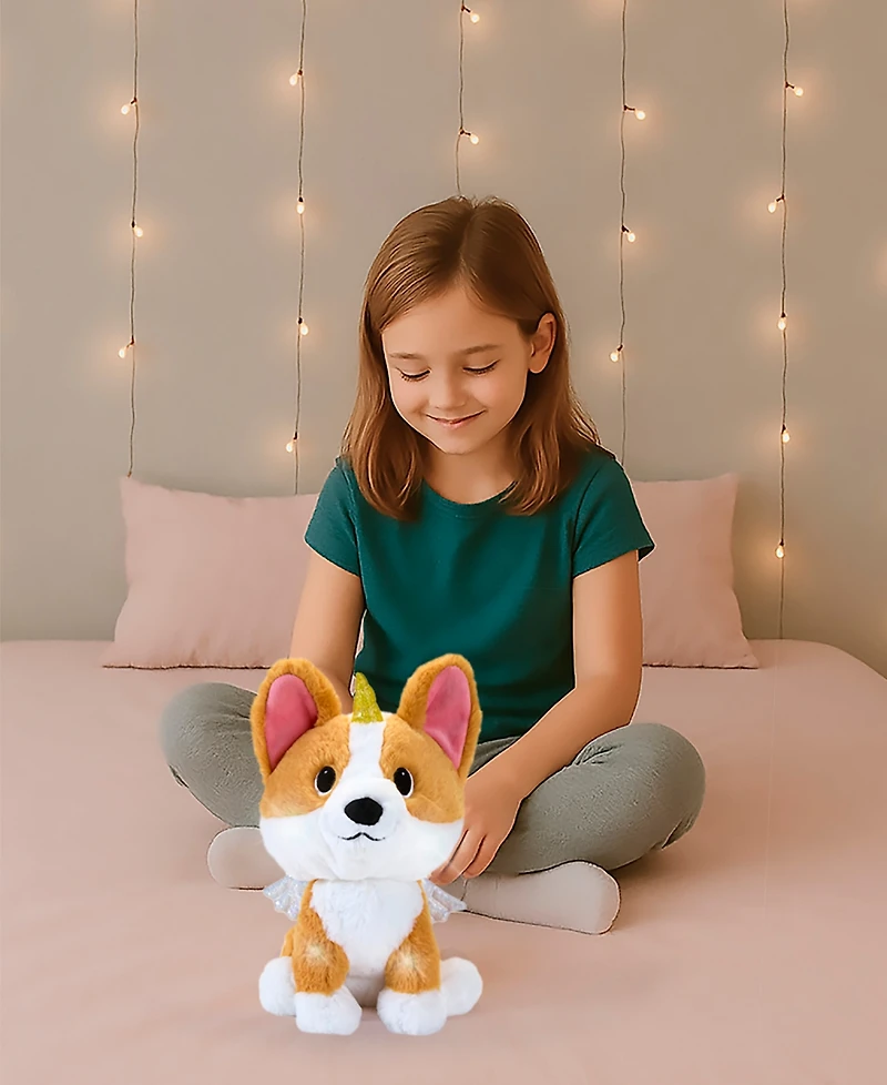 Geoffrey's Toy Box Star Brights 10" Fairy Corgi Led Plush Toy
