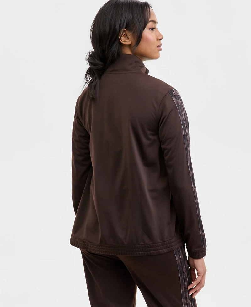 adidas Women's Three Stripes Leopard Print Track Jacket