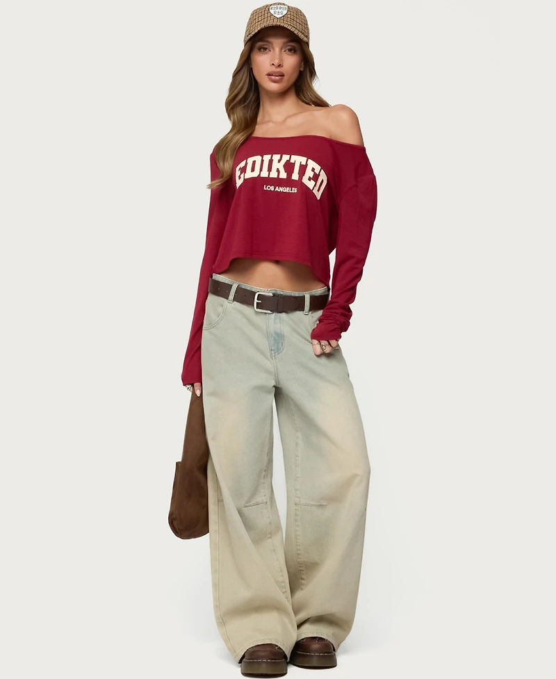 Edikted Womens La Babe Off Shoulder Top