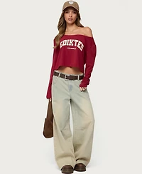 Edikted Womens La Babe Off Shoulder Top
