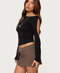 Edikted Women's Cade Cutout Sleeves Boat Neck Top