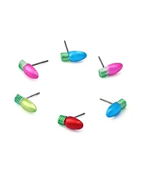 Betsey Johnson Multi-Colored Santa Baby Christmas Lights 6-Piece Stud Earring Set