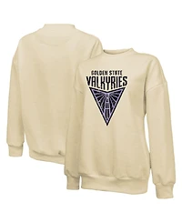 Majestic Women's Cream Golden State Valkyries Primary Logo Drop Shoulder Tri-Blend Pullover Sweatshirt