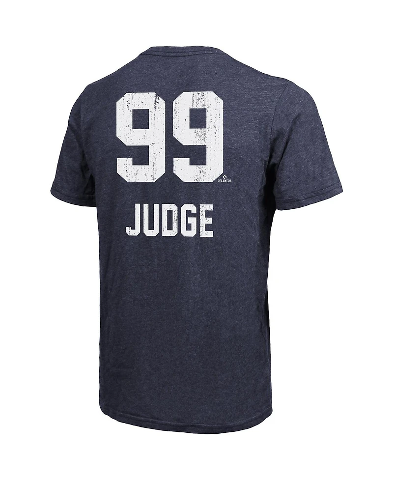 Majestic Threads Men's Aaron Judge Navy New York Yankees Triblend Name Number T-Shirt