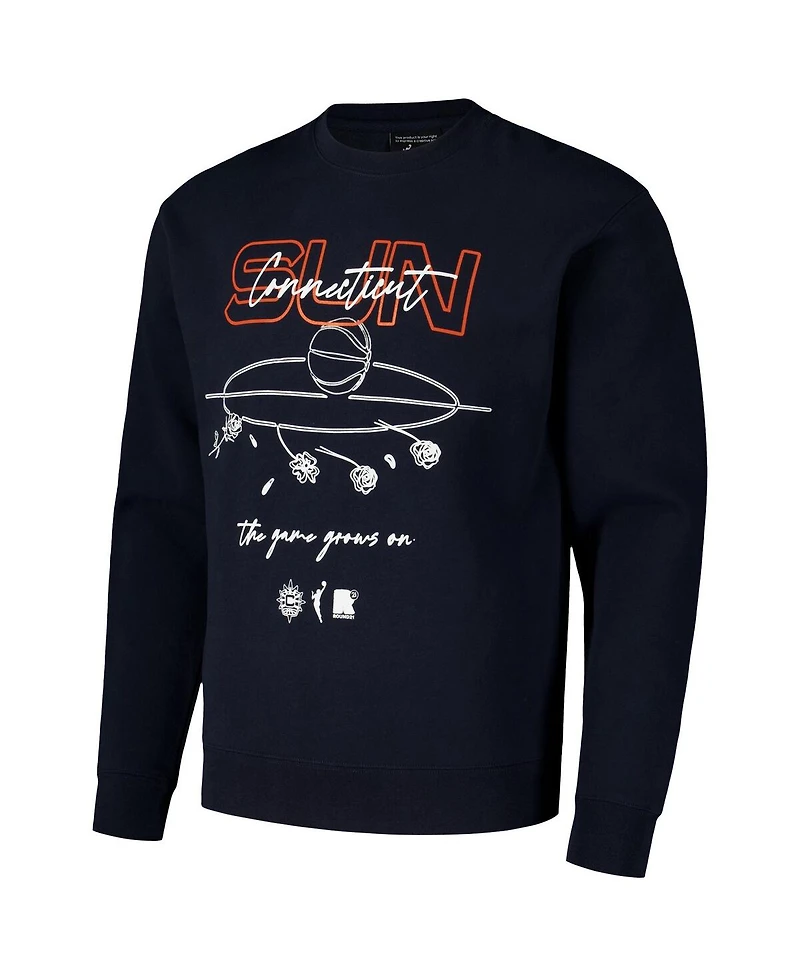 Round21 Men's and Women's Navy Connecticut Sun Bloom Crew Pullover Sweatshirt