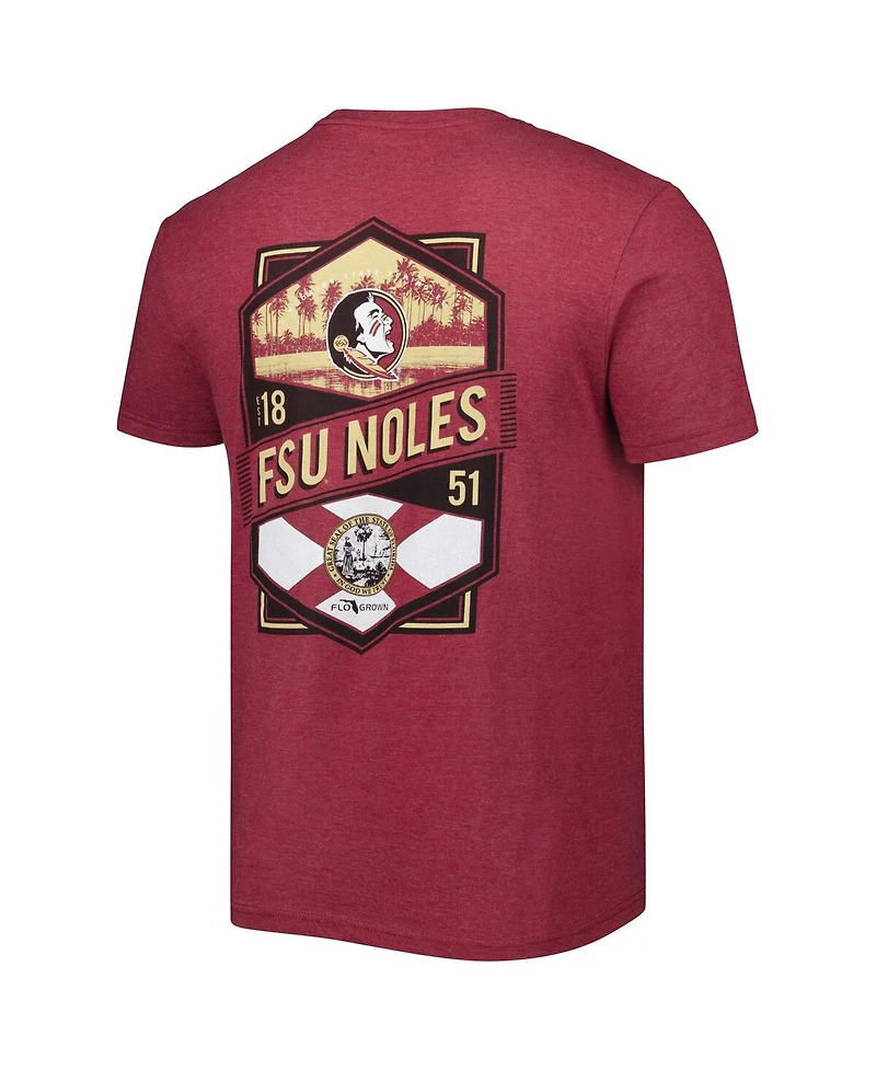 Flogrown Men's Garnet Florida State Seminoles Double Diamond Crest T-Shirt