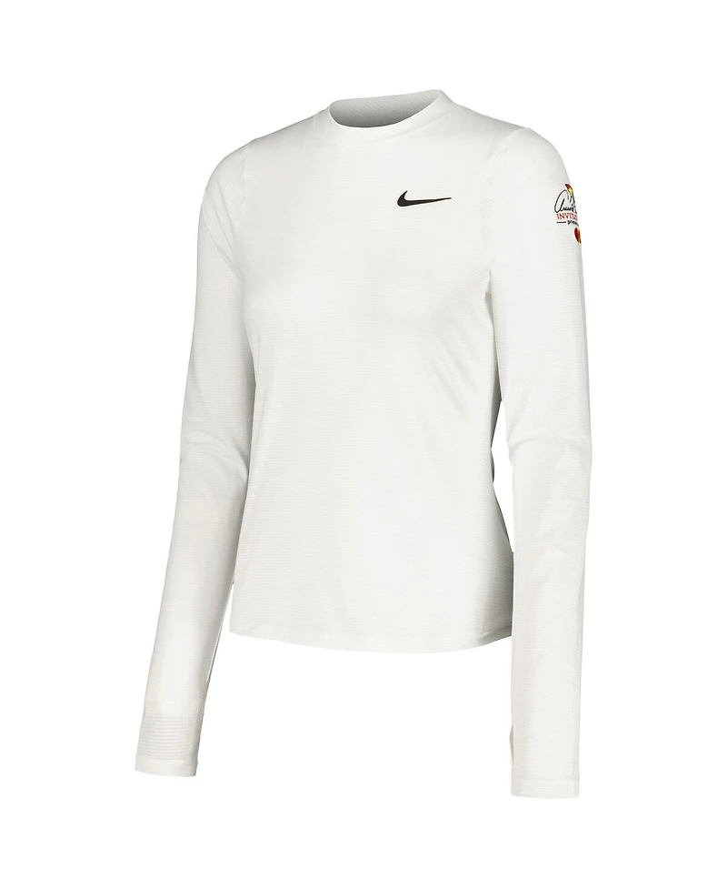 Nike Women's White Arnold Palmer Invitational Uv Victory Printed Performance Long Sleeve Top