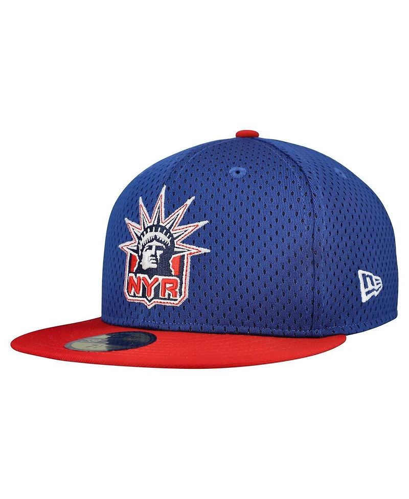 New Era Men's Blue/Red York Rangers Mesh Crown Two-Tone 59FIFTY Fitted Hat
