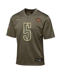 Nike Big Boys and Girls Jayden Daniels Olive Washington Commanders 2025 Salute to Service Game Jersey
