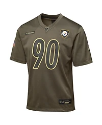 Nike Big Boys and Girls T.j. Watt Olive Pittsburgh Steelers 2025 Salute to Service Game Jersey