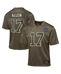 Nike Big Boys and Girls Josh Allen Olive Buffalo Bills 2025 Salute to Service Game Jersey