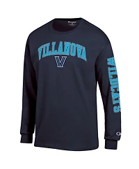 Champion Men's Navy Villanova Wildcats Arch Over Logo 2-Hit Long Sleeve T-Shirt
