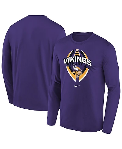 Nike Big Boys and Girls Purple Minnesota Vikings Primetime Legend Icon Long Sleeve Performance T-Shirt