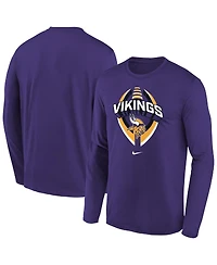 Nike Big Boys and Girls Purple Minnesota Vikings Primetime Legend Icon Long Sleeve Performance T-Shirt