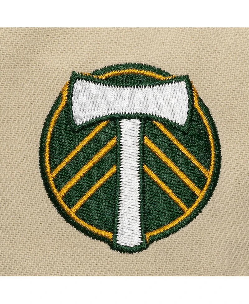 Mitchell & Ness Men's Cream/Green Portland Timbers Upside Down Pro Pinch Snapback Hat