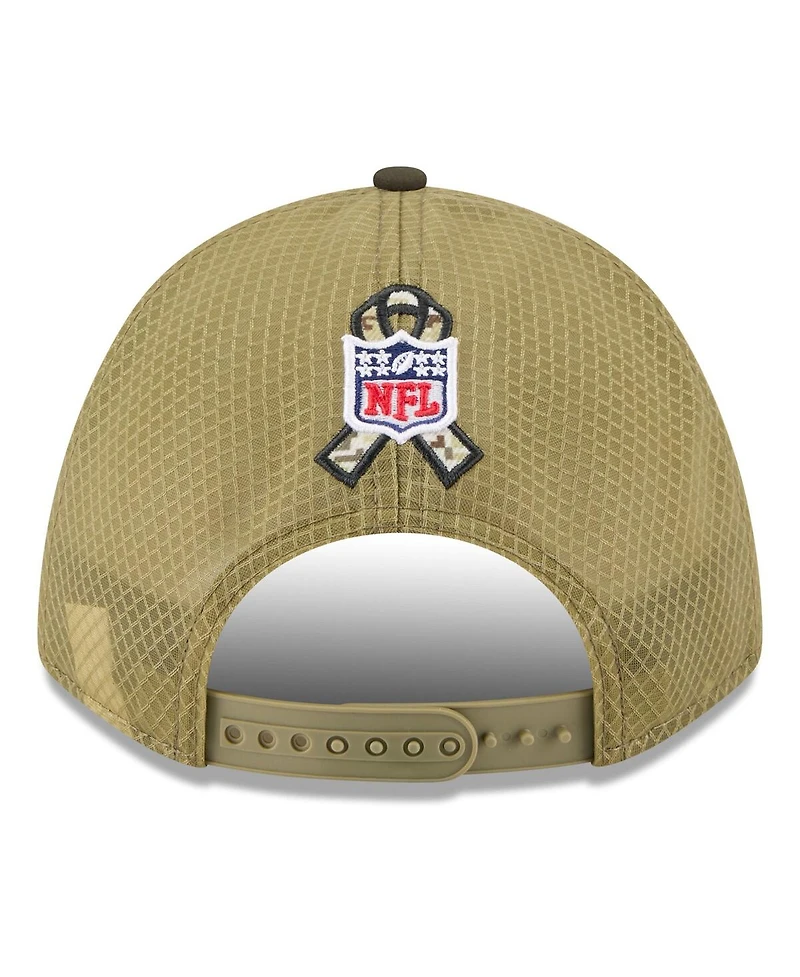 New Era Big Boys and Girls Green/Dark Green Baltimore Ravens 2025 Salute to Service 9FORTY A-Frame Adjustable Hat