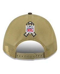 New Era Big Boys and Girls Green/Dark Green Baltimore Ravens 2025 Salute to Service 9FORTY A-Frame Adjustable Hat