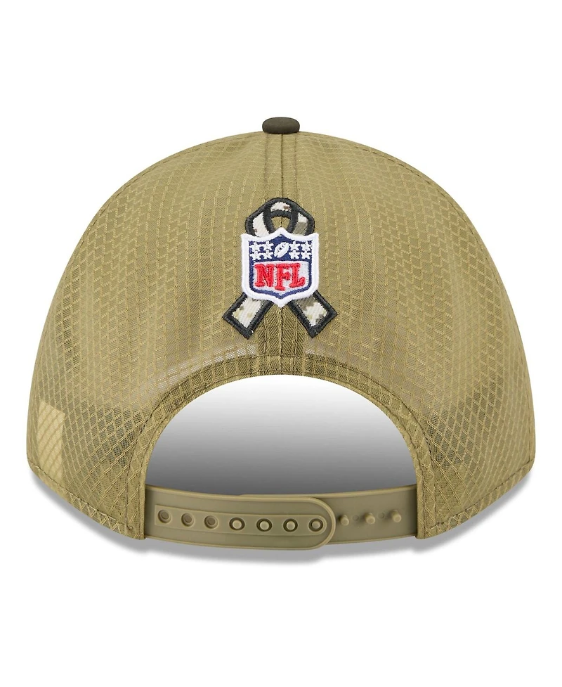 New Era Big Boys and Girls Green/Dark Green Minnesota Vikings 2025 Salute to Service 9FORTY A-Frame Adjustable Hat