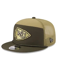New Era Men's Dark Green Kansas City Chiefs 2025 Salute to Service Split Panel 9FIFTY Snapback Hat
