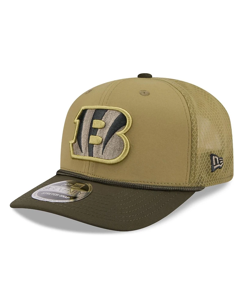 New Era Men's Green/Dark Green Cincinnati Bengals 2025 Salute to Service 9SEVENTY Adjustable Hat