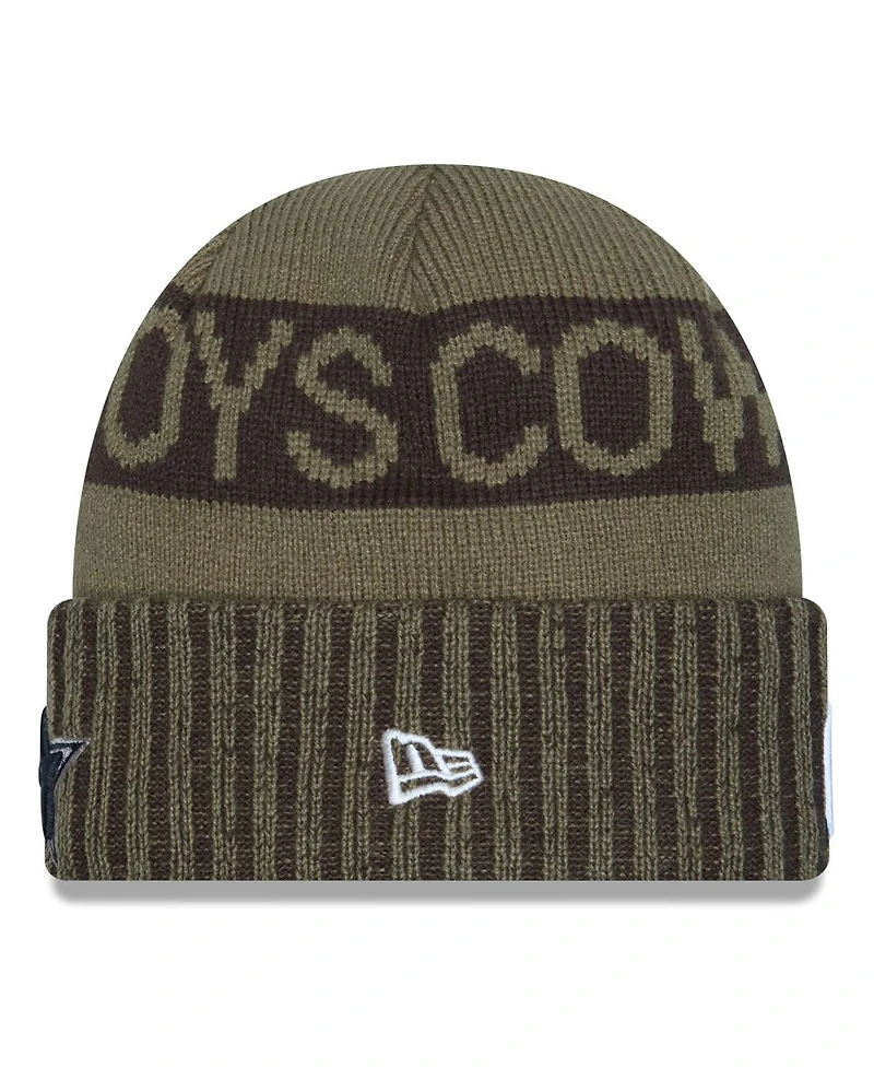 New Era Men's Dark Green Dallas Cowboys 2025 Salute to Service Cuffed Knit Hat