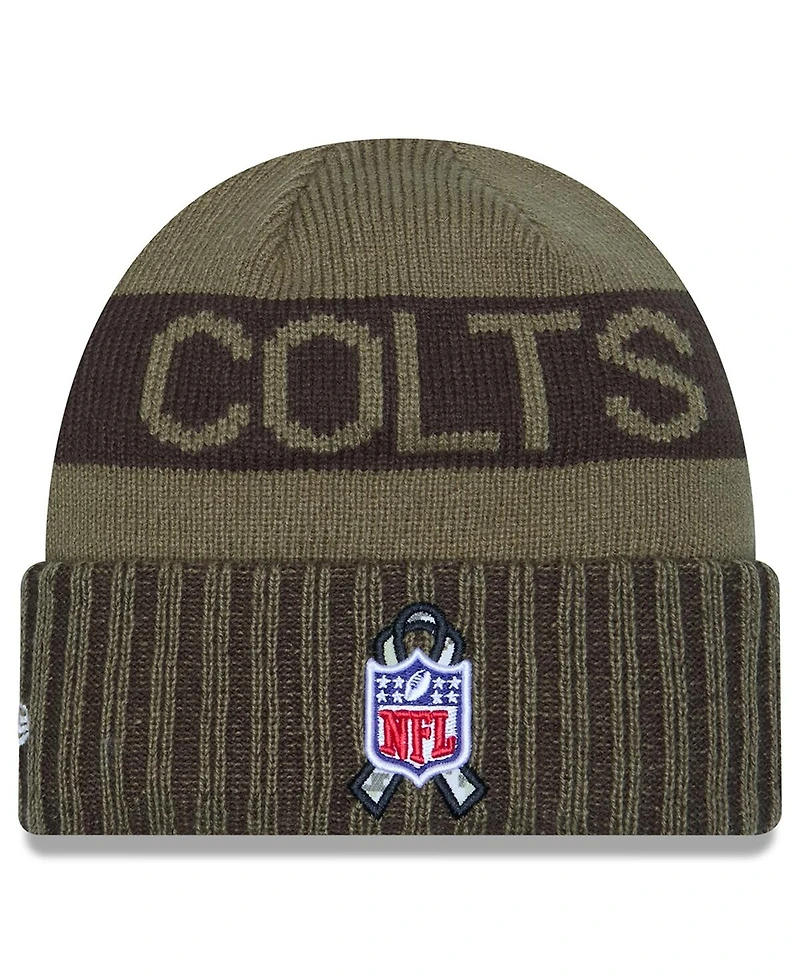 New Era Men's Dark Green Indianapolis Colts 2025 Salute to Service Cuffed Knit Hat