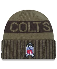 New Era Men's Dark Green Indianapolis Colts 2025 Salute to Service Cuffed Knit Hat