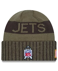 New Era Men's Dark Green New York Jets 2025 Salute to Service Cuffed Knit Hat