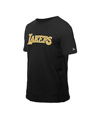 New Era Men's Black Los Angeles Lakers Premium Wordmark T-Shirt