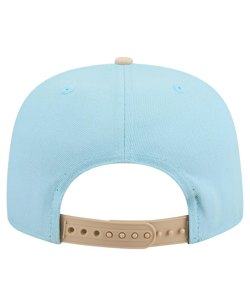 New Era Men's Light Blue/Light Beige Atlanta Braves Color Pack A-Frame 9FIFTY Snapback Hat