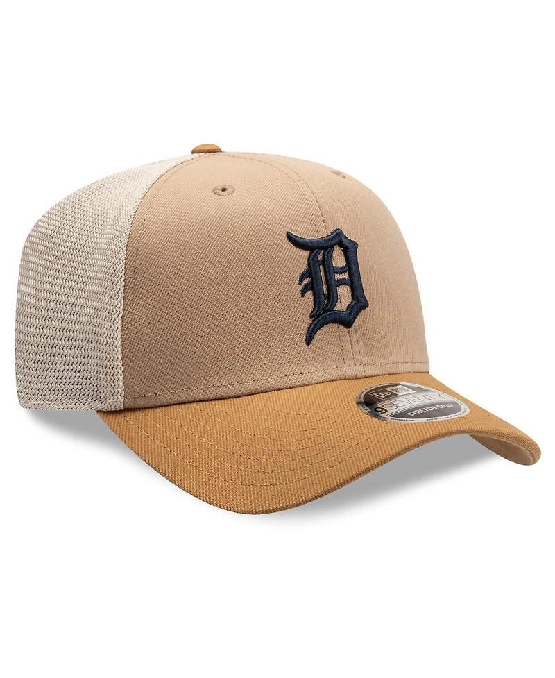 New Era Men's Stone/White Detroit Tigers 9SEVENTY Trucker Adjustable Hat