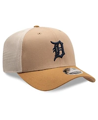 New Era Men's Stone/White Detroit Tigers 9SEVENTY Trucker Adjustable Hat