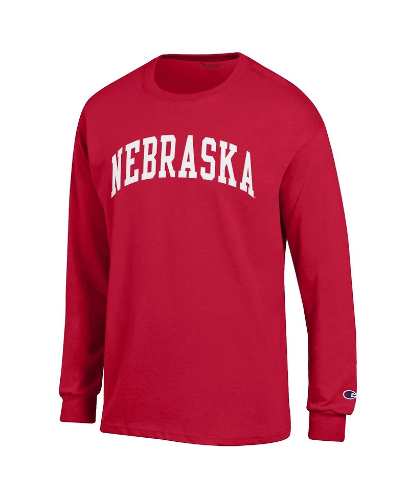 Champion Men's Scarlet Nebraska Huskers Basic Arch Long Sleeve T-Shirt